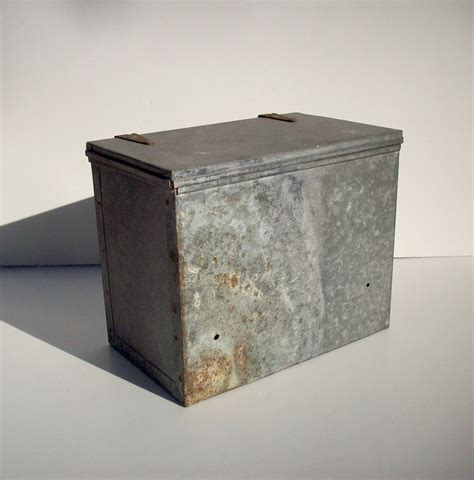 vintage galvanized metal boxes|galvanized metal boxes with lids.